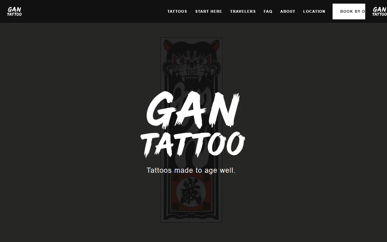 GAN TATTOO のトップページ